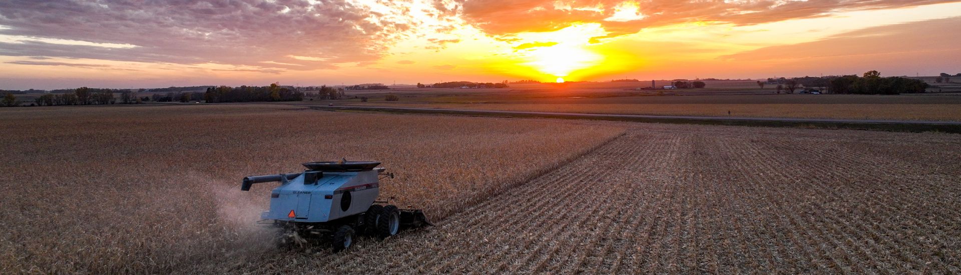 Harvest at sunset