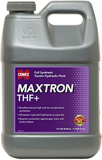 Cenex Maxtron THF+ full synthetic tractor hydraulic fluid product jug